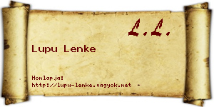 Lupu Lenke névjegykártya